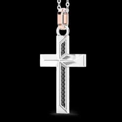 Collana Zancan in oro con pendente a croce e diamanti.