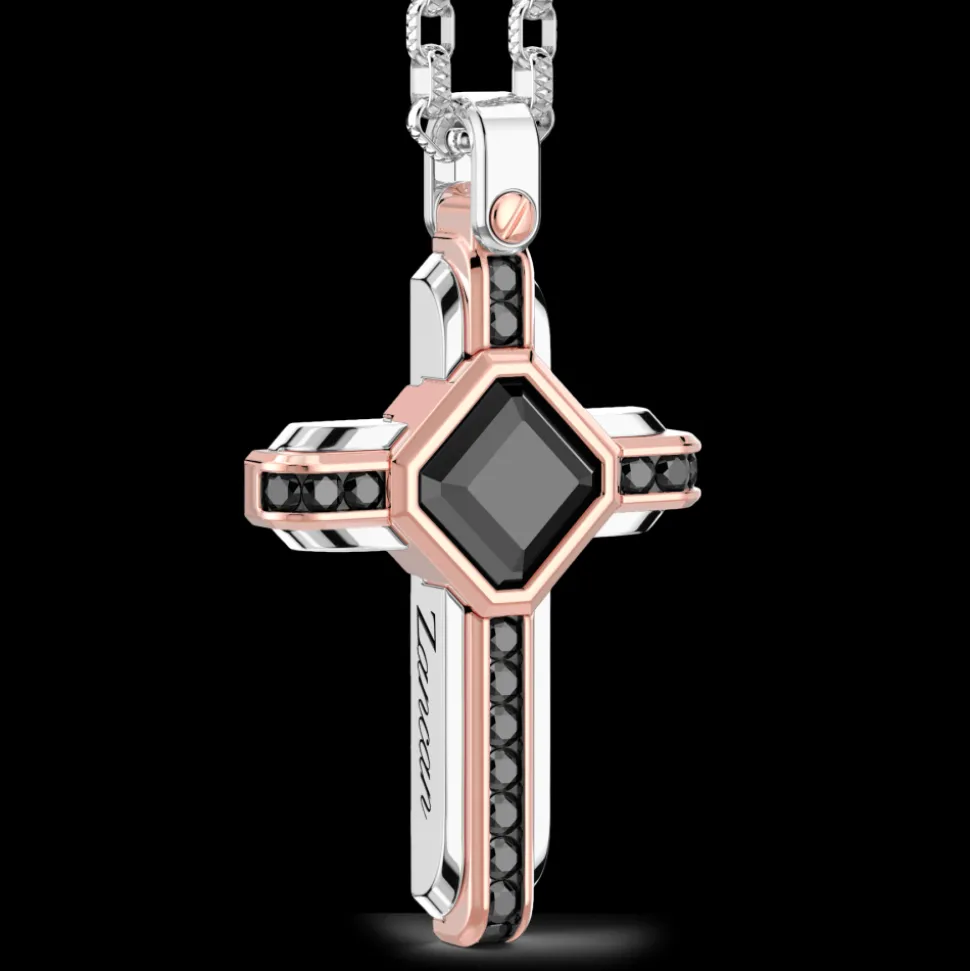 Collana Zancan in oro 18k con diamanti neri.