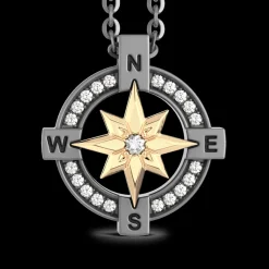 Collana Zancan in Titanio, Oro 18kt e Diamanti | Lusso Made in Italy