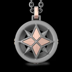 Collana Zancan in titanio e oro con rosa dei venti