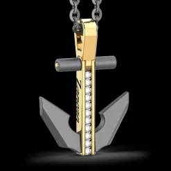 Collana Zancan in Titanio, Oro 18kt e Diamanti | Lusso Made in Italy