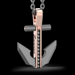 Collana Zancan in Titanio, Oro 18kt e Diamanti | Lusso Made in Italy