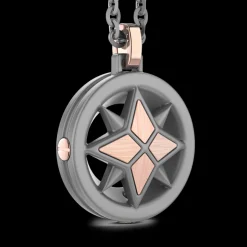 Collana Zancan in titanio e oro con rosa dei venti