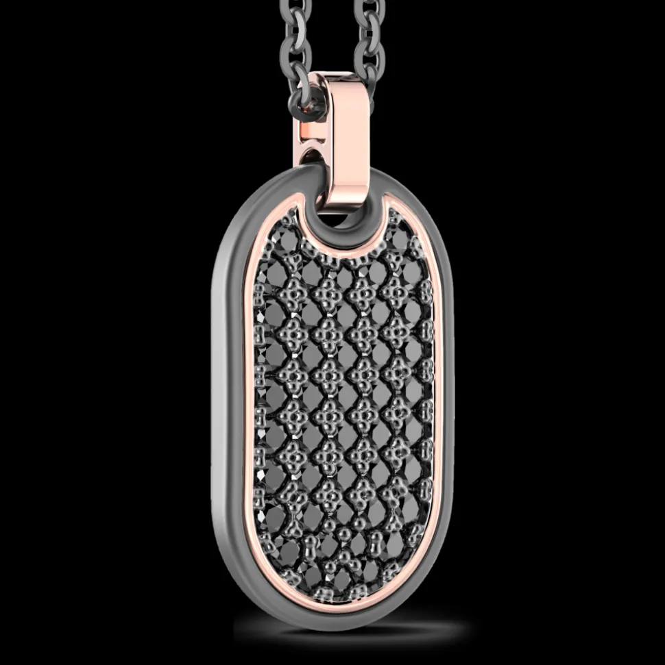 Collana Zancan in Titanio, Oro 18kt e Diamanti | Lusso Made in Italy