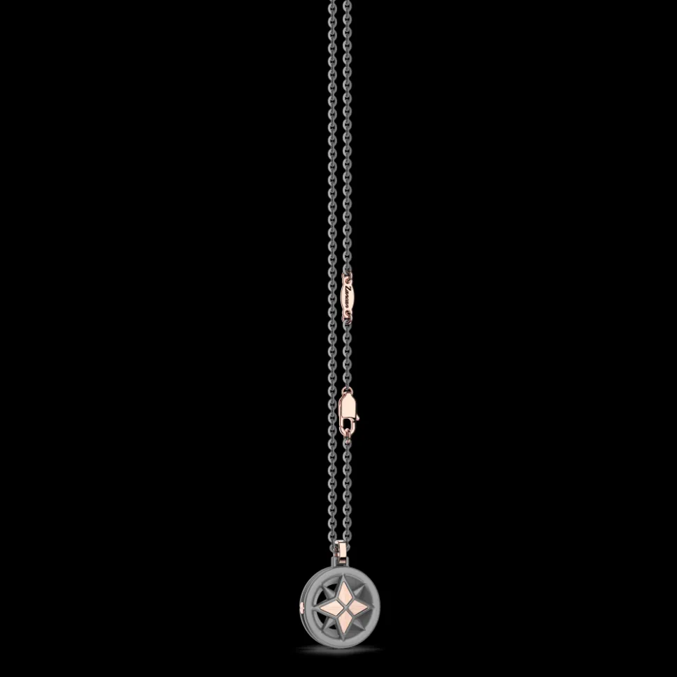 Collana Zancan in titanio e oro con rosa dei venti