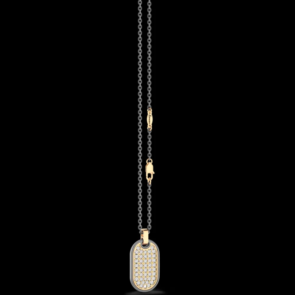 Collana Zancan in Titanio, Oro 18kt e Diamanti | Lusso Made in Italy
