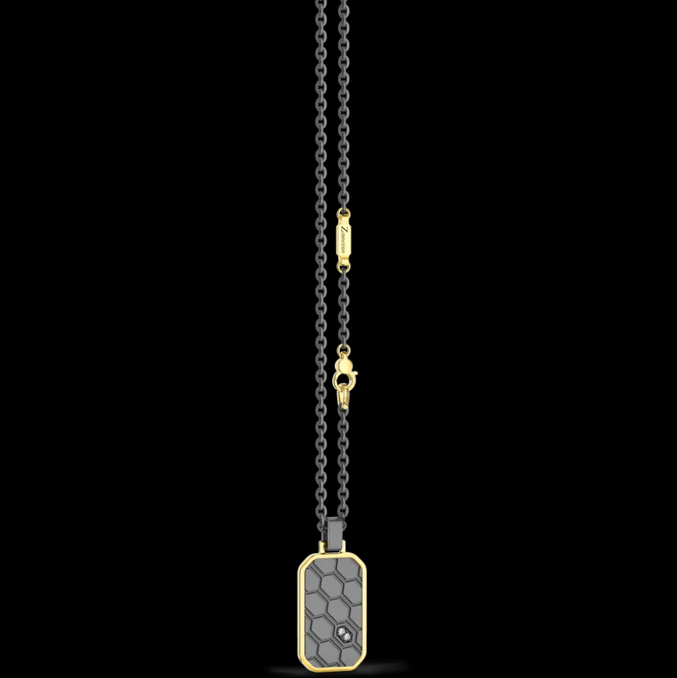 Collana Zancan in Titanio, Oro 18kt e Diamanti | Lusso Made in Italy