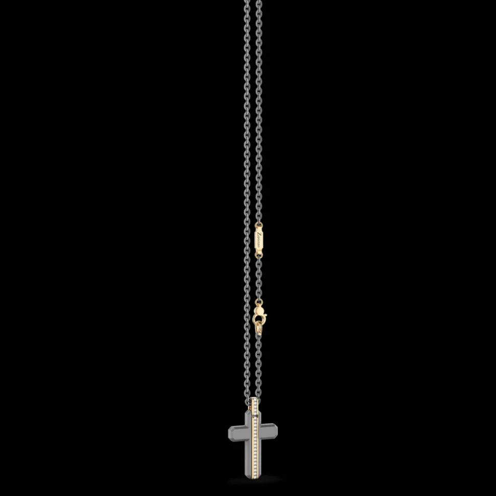 Collana Zancan in Titanio, Oro 18kt e Diamanti | Lusso Made in Italy