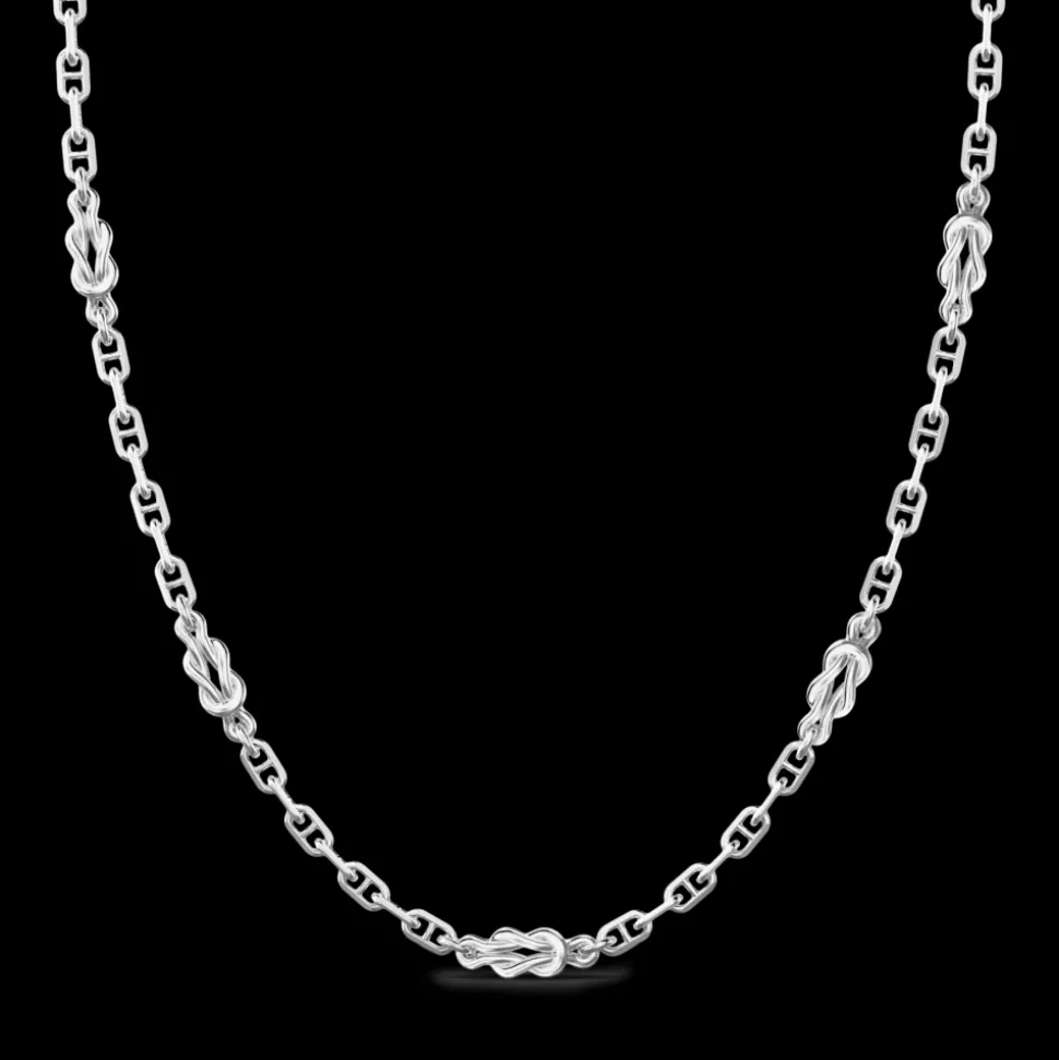 Collana Zancan solo maglia in argento con nodi piani.