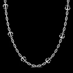 Collana Zancan solo maglia in argento con ancore.