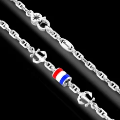 Collana Zancan solo maglia in argento con bandiere nautiche.