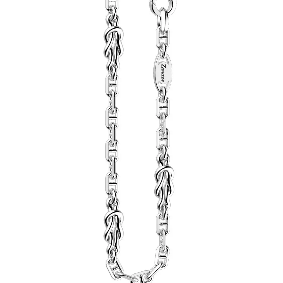 Collana Zancan solo maglia in argento con nodi piani.