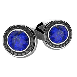 Gemelli in argento con Lapis ovale.