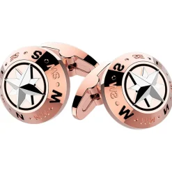 Gemelli Zancan in acciaio nero con rosa dei venti.