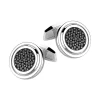 Gemelli Zancan in argento con pietre nere.