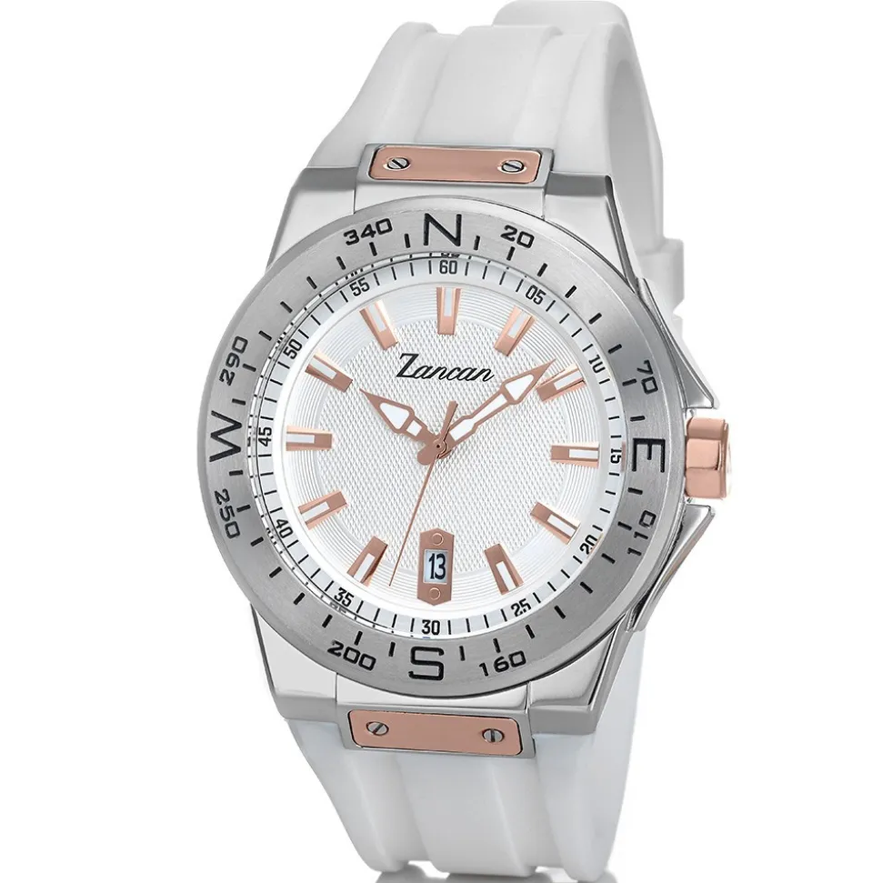 Orologio solo tempo Zancan in acciaio con datario e cinturino in silicone.