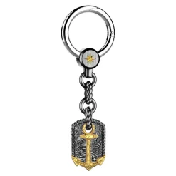 Portachiavi in argento con ancora.