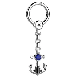 Portachiavi in argento con ancora